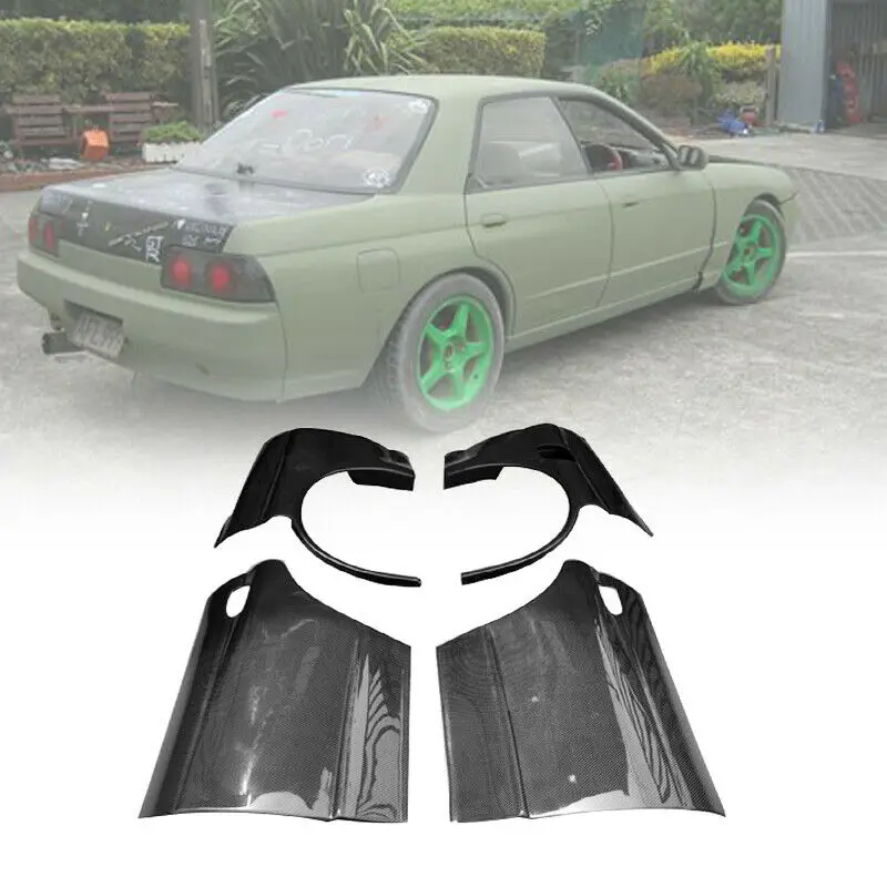 

OE style FRP Fiber Black or Grey Unpainted 4-Door Rear Fender (4Pcs) For Nissan R32 Skyline Car accessories Exterior Body kits