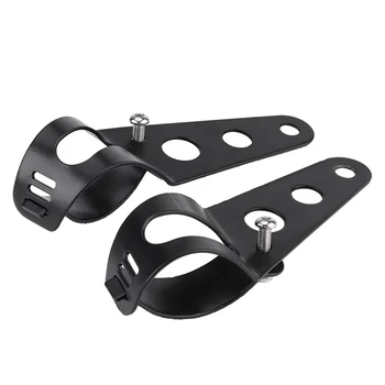 

1 Pair Black silver Stainless Steel Motorcycle Headlight Bracket Universal Mount Stand Support with 2 Screws and Nuts