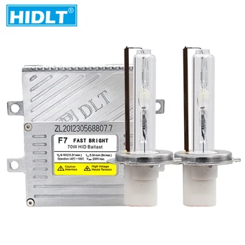 

HIDLT 12V AC 70W Fast Bright HID Xenon Kit H1 H3 H7 H11 D2H Auto Headlight Bulb 4300K-8000K DLT F7 Quick Start HID Slim Ballast