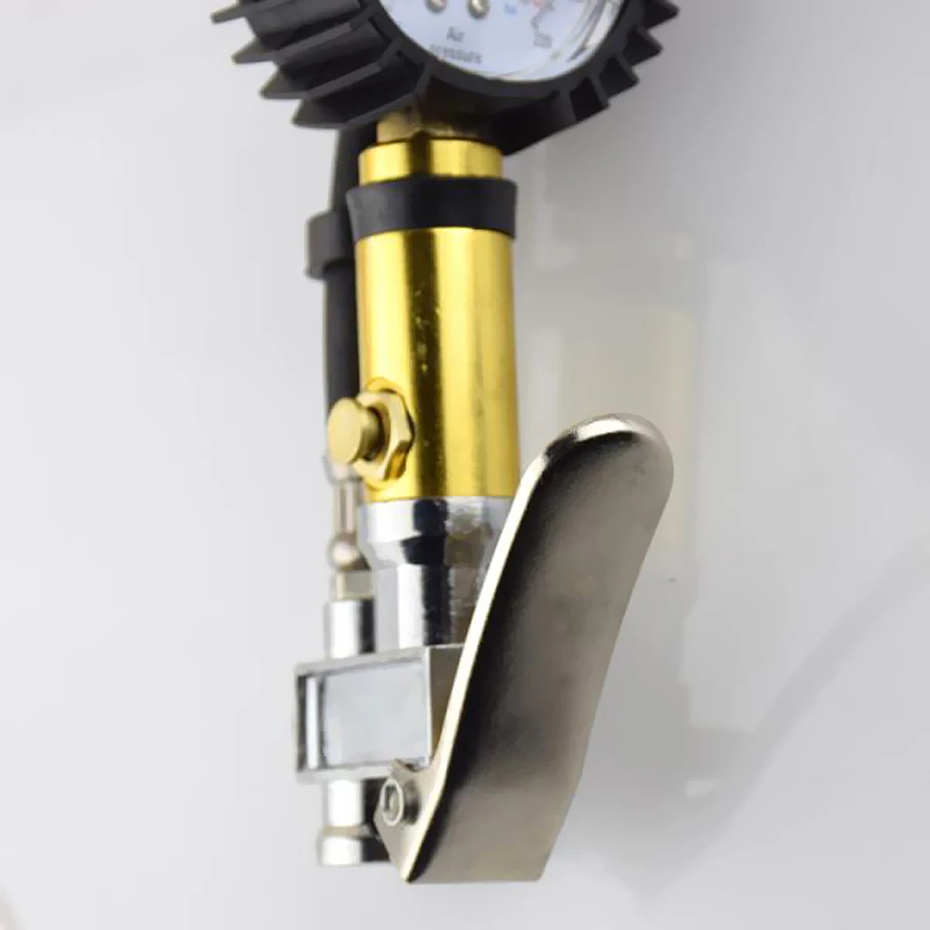 Heavy Duty 200 PSI Tire Inflator Gauge with Hose and Quick Connect Plug