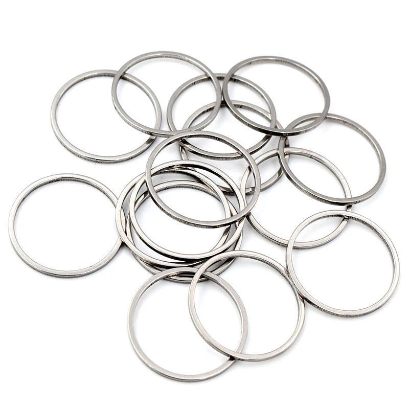 20pcs 15/20/25/30/35/40mm 316 Stainless Steel Gold Plated Earrings Rings Big Circle Ear Wire Hoops Pendant DIY Jewelry Findings