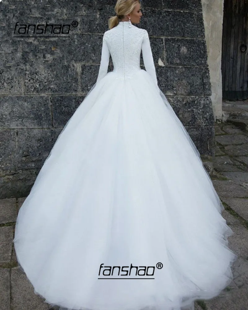 Винтажное кружевное арабское хиджаб с длинными рукавами мусульманское