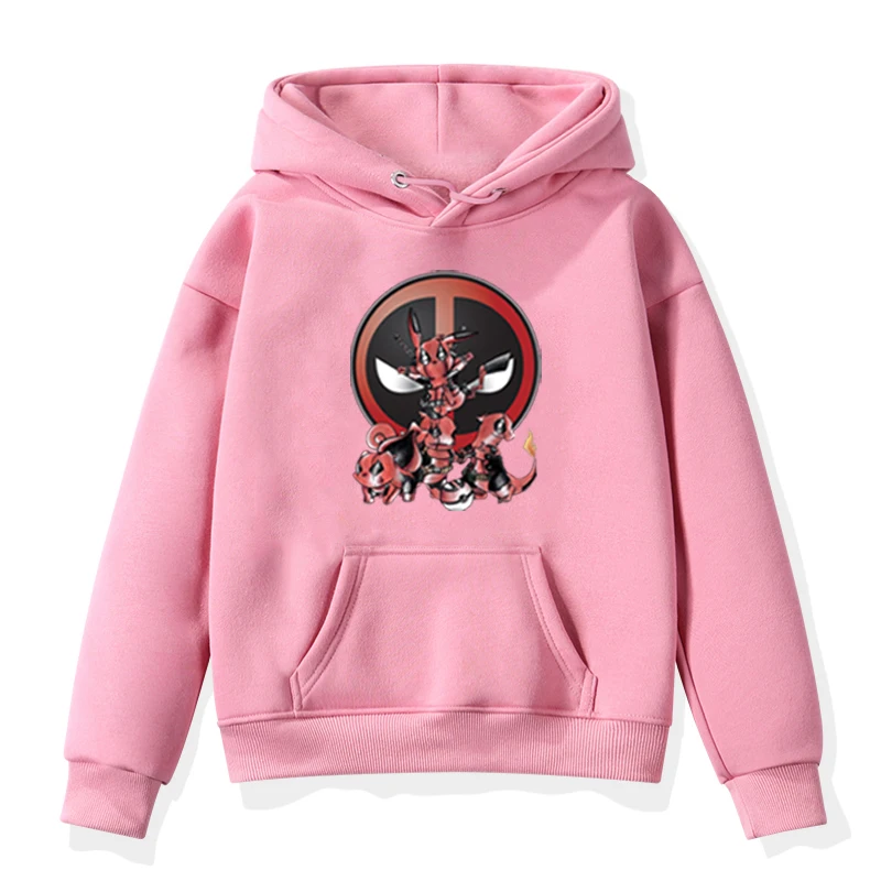 Deadpool/Детские толстовки с капюшоном для мальчиков и девочек; Верхняя одежда; принт супергероев; толстовка с капюшоном для малышей; одежда для маленьких девочек; Верхняя одежда для мальчиков; Moletom