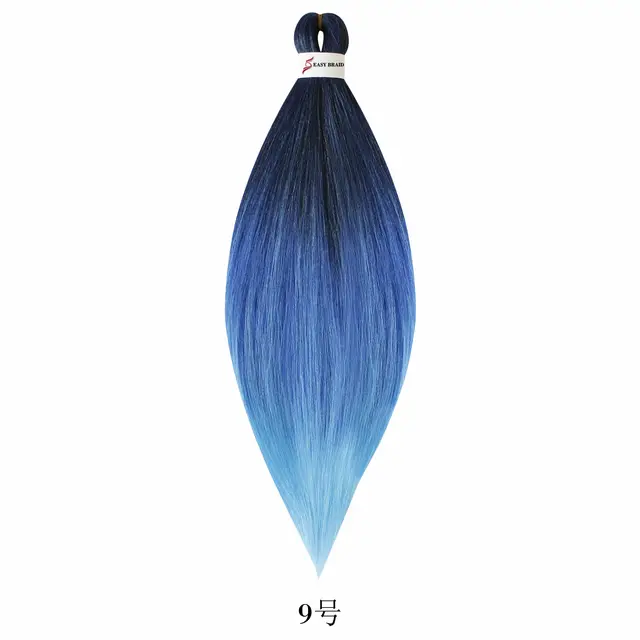 Pre Stretched Kanekalons Braiding Hair Easy Crochet Braid Hair Extension Yaki Straight Ombre For Woman Aigemei EZ Braids 9