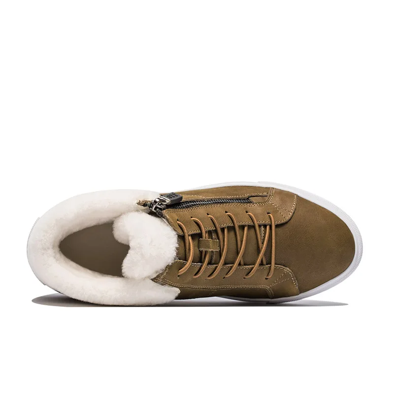 OPP Men Boots Anti-Skidding Leather Shoes Men OPP Popular Comfy Spring Autumn Men Shoes Short Plush Snow Boots Durable Outsole
