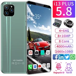 I13 Plus Original Global Version Mobile Phone 5.8 Inch Android 10.0 смартфоны 5G Smartphone Fingerprint Unlock Face Recognition