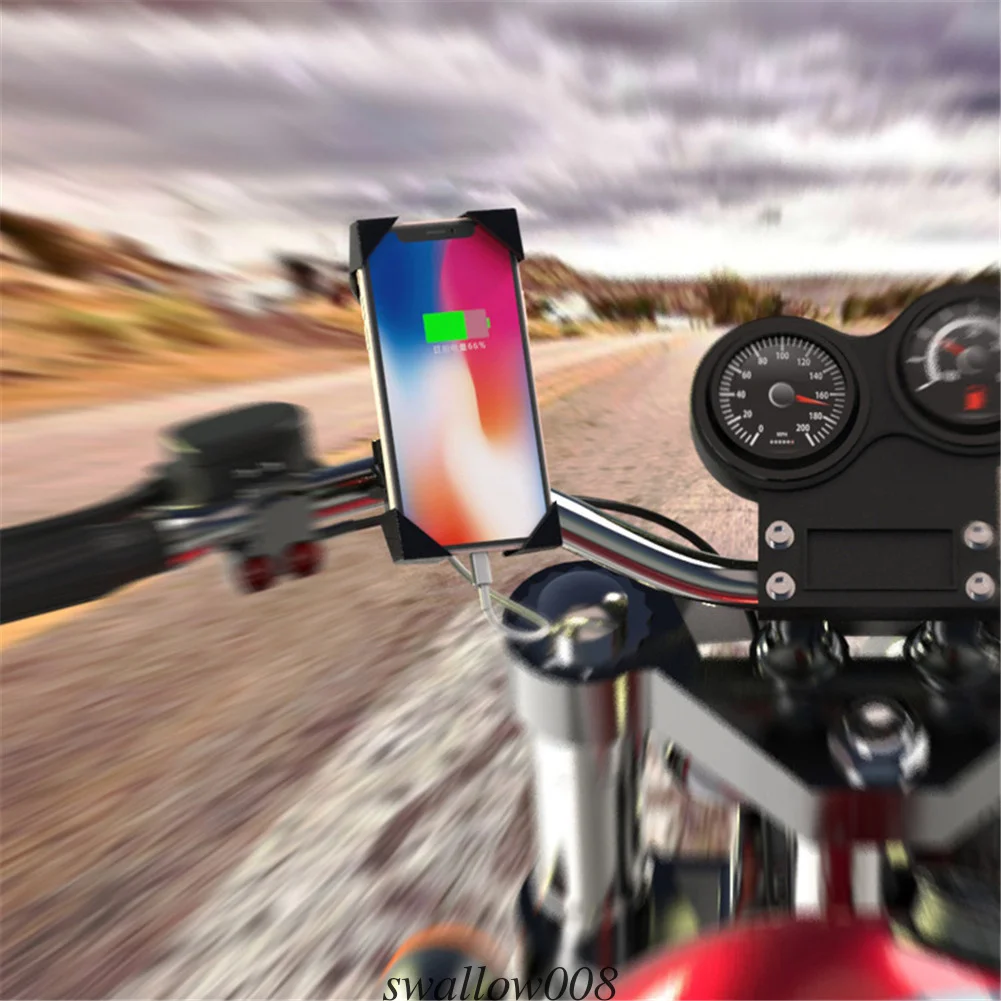Новейшая мода Универсальный Мотоцикл держатель мобильного телефона твердый X зажим Крепление USB зарядка