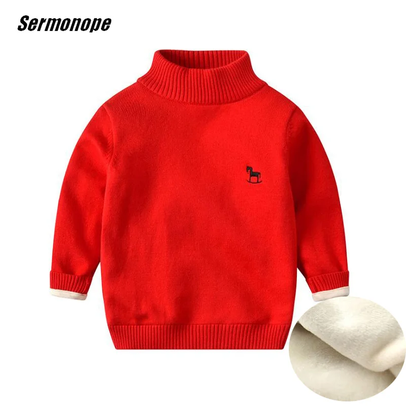 Sermonope/Новинка 2019 года сезон осень-зима бархатный утепленный детский свитер со