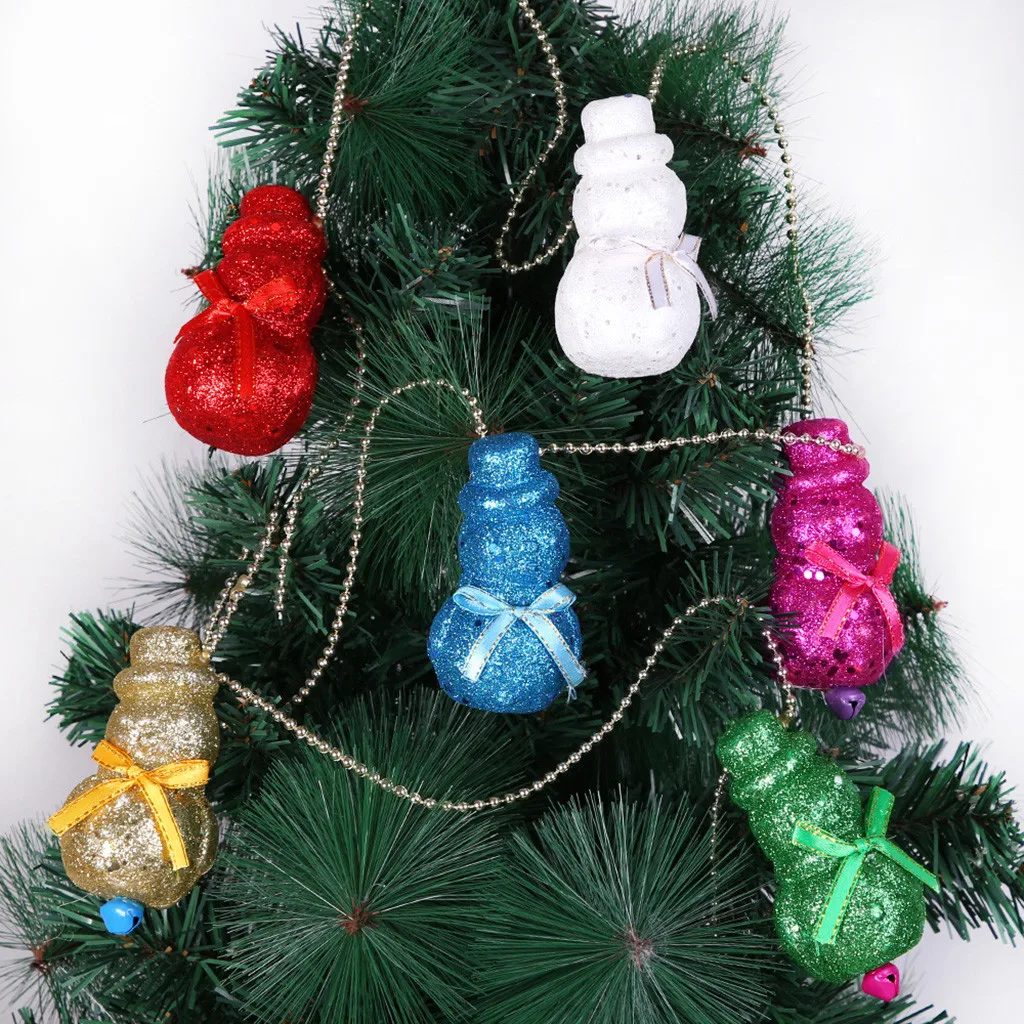 1pcs/set Hanging Pendant Christmas Dusting Snowman Chain Decor String Bells Chain christmas pendant Tree Pendant decoration F104