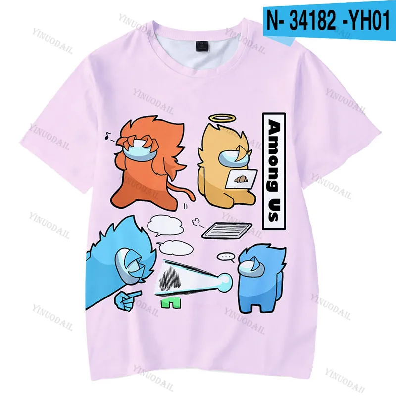 

Children's Video Game Amogus 3D Print T-shirt Womens Clothing T Shirt Women Kids Tops 2020 T-shirt Boys Girls