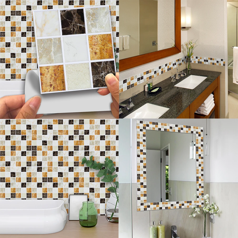 Funlife 10*10 см* 18 шт., мозаика, самоклеющаяся, водонепроницаемая, сделай сам, настенная, для дома, спальни, ванной, кухни, плитка, наклейка на стену