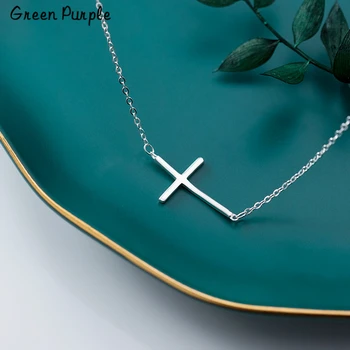 

925 Silver Cross Necklace Silver Jewelry Pendants Minimalism Chocker Boho Kolye Vintage Boho Bijoux Femme Collier Necklace