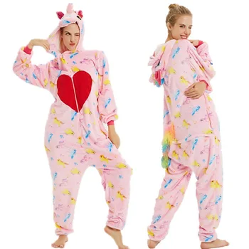 

Adults Pajamas Women Cartoon Sleepwear Unicorn Pajamas Flannel Cute Animal Pajama Set Hooded Pyjamas Cosplay kigurumi