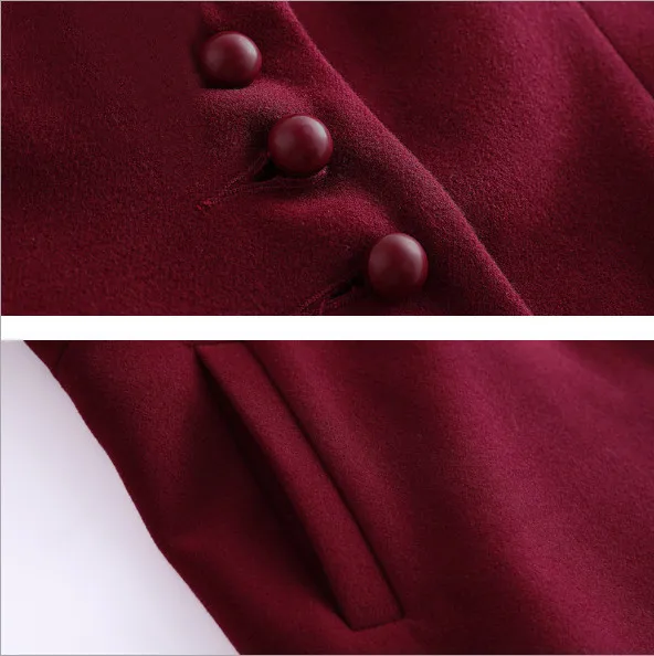 10XL размера плюс Новое Женское шерстяные пальто женское плотное теплое длинное зимнее пальто с отложным воротником офисное красное пальто fw704
