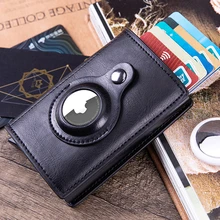 

2022 Rfid AirTag Men Wallets Money Bags Anti Thin PU Leather Card Holder Wallet For Apple Air Tag Male Purses Smart Cover Case