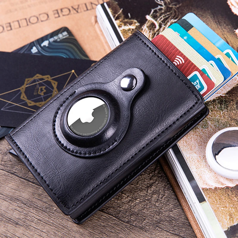 Мужские кошельки с Rfid-защитой для AirTag из искусственной кожи денег держатель карт