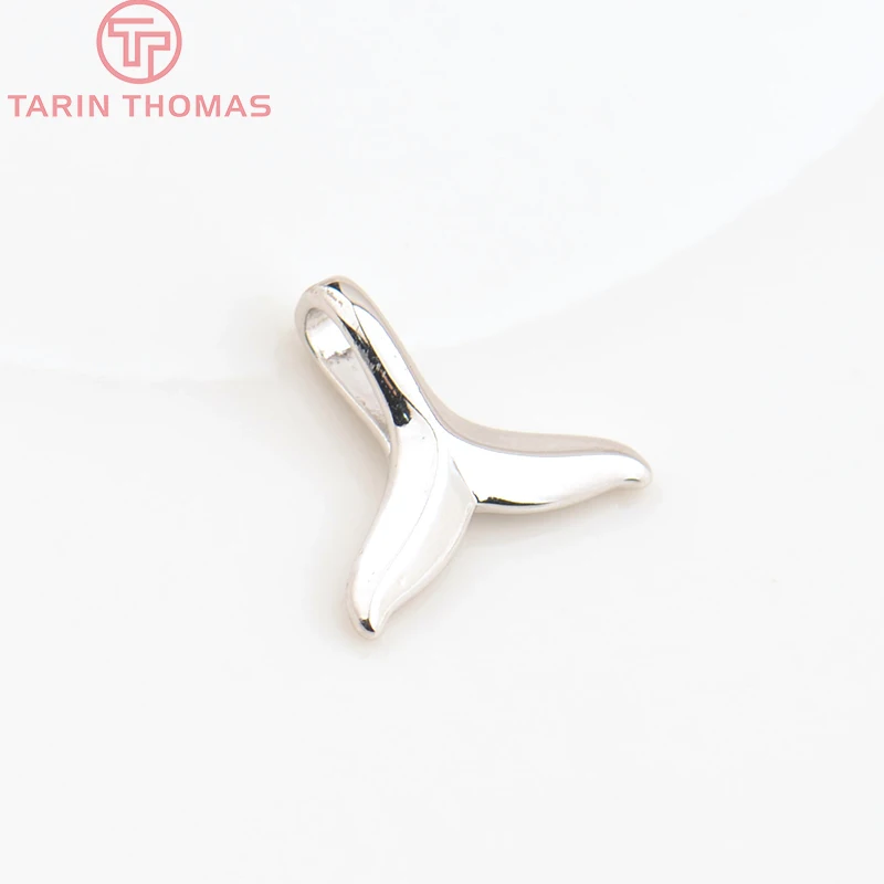 (268)10x11MM 14x15MM 24K Goldfarben plattiertes Messing Whale Tail Charm Anhänger für Schmuckherstellung Zubehör – Detail 12