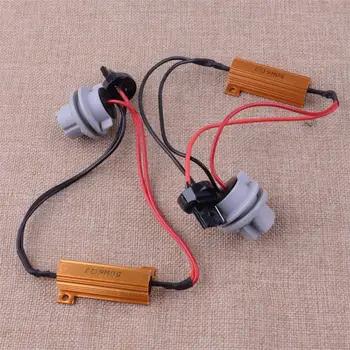 

CITALL 2pcs 7440 T20 12V 50W 6ohm Load Resistor Wiring Harness LED Bulb Warning Canceller Anti Flicker Decoder Universal