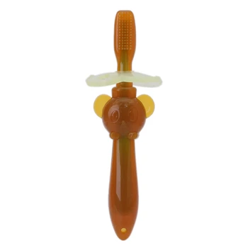 

Baby Infants Soft Safe Silicone Teether Chewable Bendable Training Toothbrush