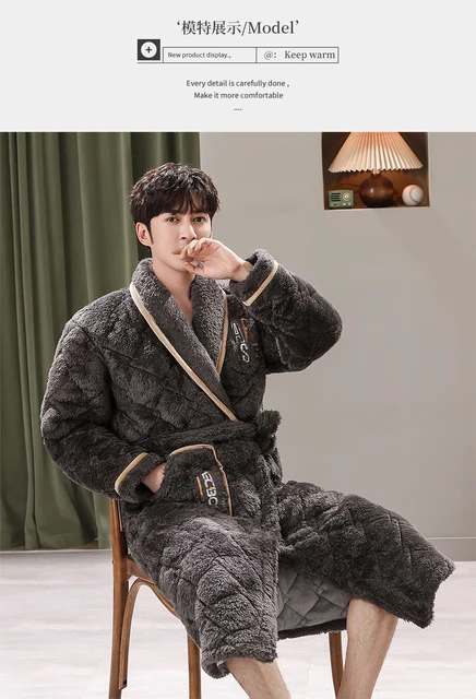 冬暖かい着物浴衣パジャマ肥厚フランネルソフトで快適なロングローブラウンジウェア,オレンジ,中くらい 秋と冬のカップルフランネルナイトガウン女性肥厚ロング メンズ暖かいチェックコーラルフリースバスローブフード付きパジャマ,新しいワインレ バスローブ レディース ... 冬暖かい着物浴衣パジャマ肥厚フランネルソフトで快適なロングローブラウンジウェア