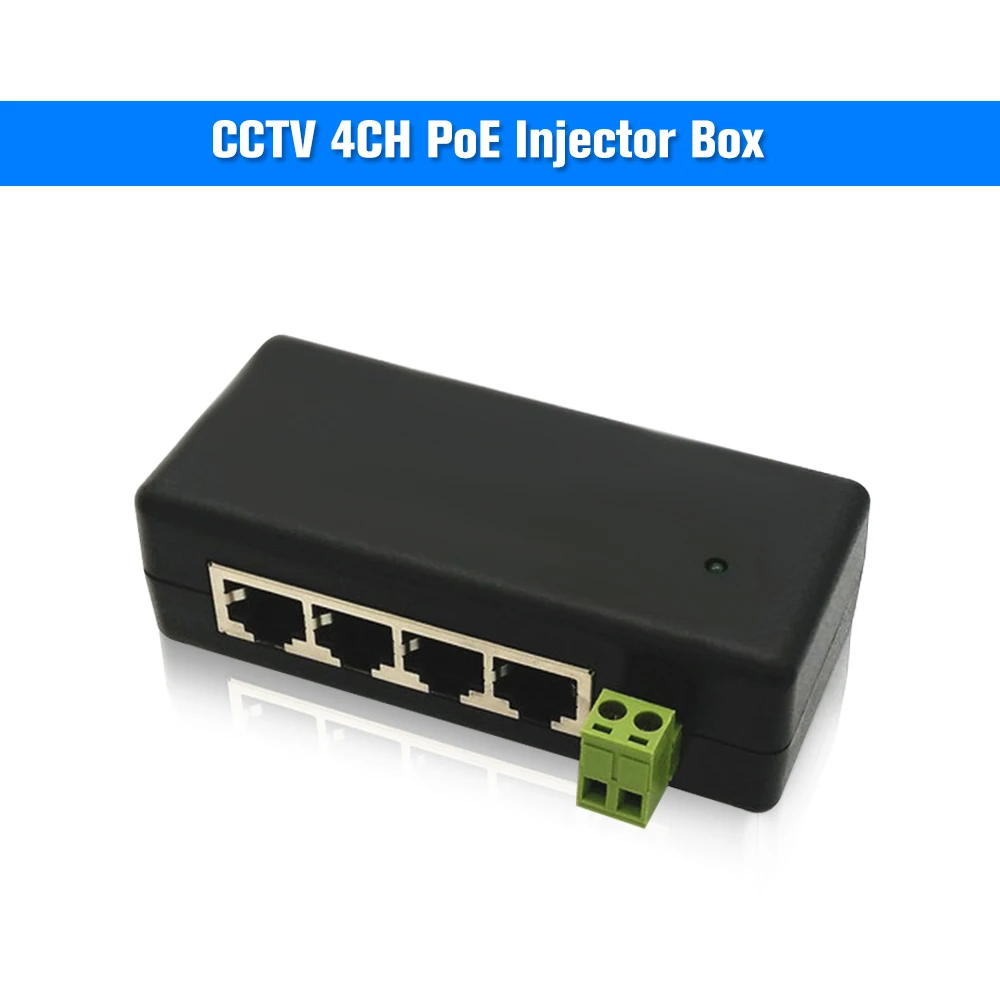 

CCTV 4CH PoE Injector Box DC 12V-48V Power Supply for Surveillance POE IP Camera Wifi AP VoIP Power Over Ethernet