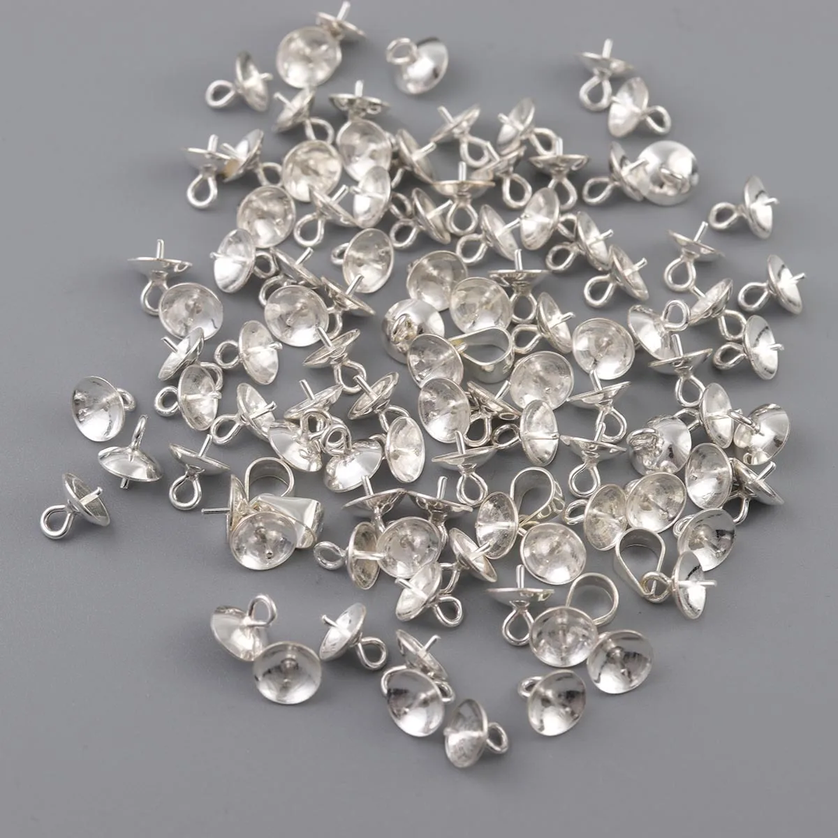 

20 штук с диагональю экрана 3-6 мм Стерлинговое Серебряные серьги с жемчугом пустые капсулы, ручная работа, S925 серебряных биссерных пластина семена дыни пряжки ювелирные изделия DIY аксессуары из бисера