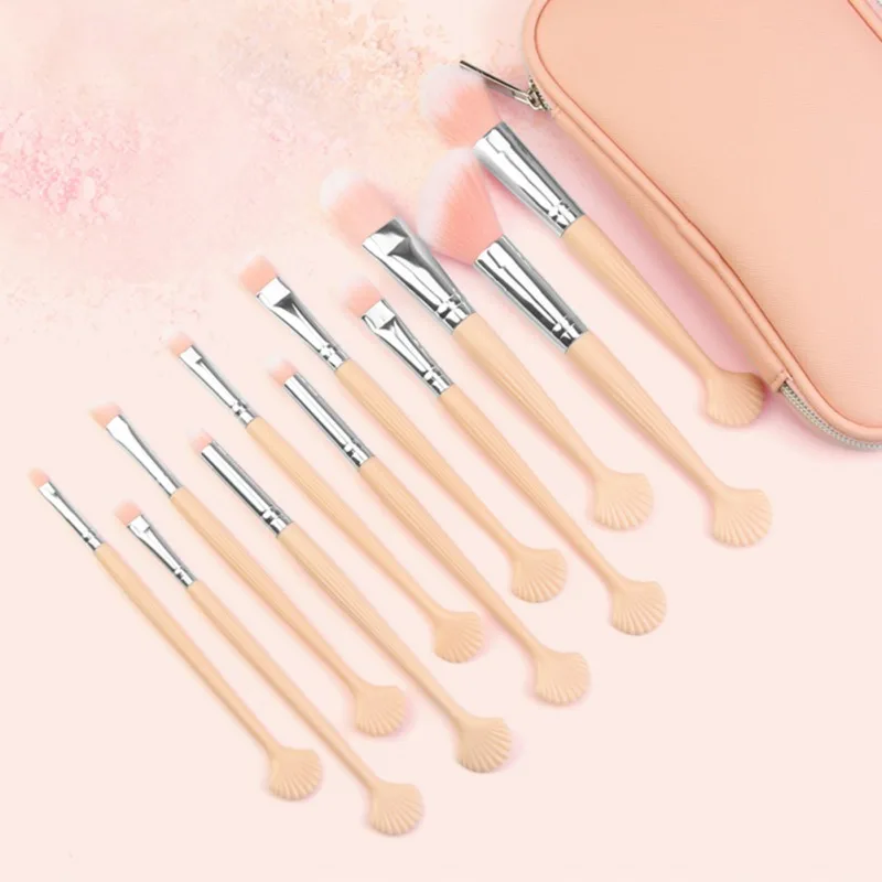 20pcs Makeup Brush Set Eyeshadow Eyebrow Eyelash Brush Oblique Brush Fan Brush Cosmetic Brush Kit With Pu Bag