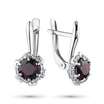 

Silver earrings with garnet and cubic zirconia e0606sg04200242