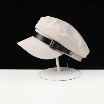 

Flat-topped newsboy hat tide belt buckle British small fragrant wind wild octagonal hat female