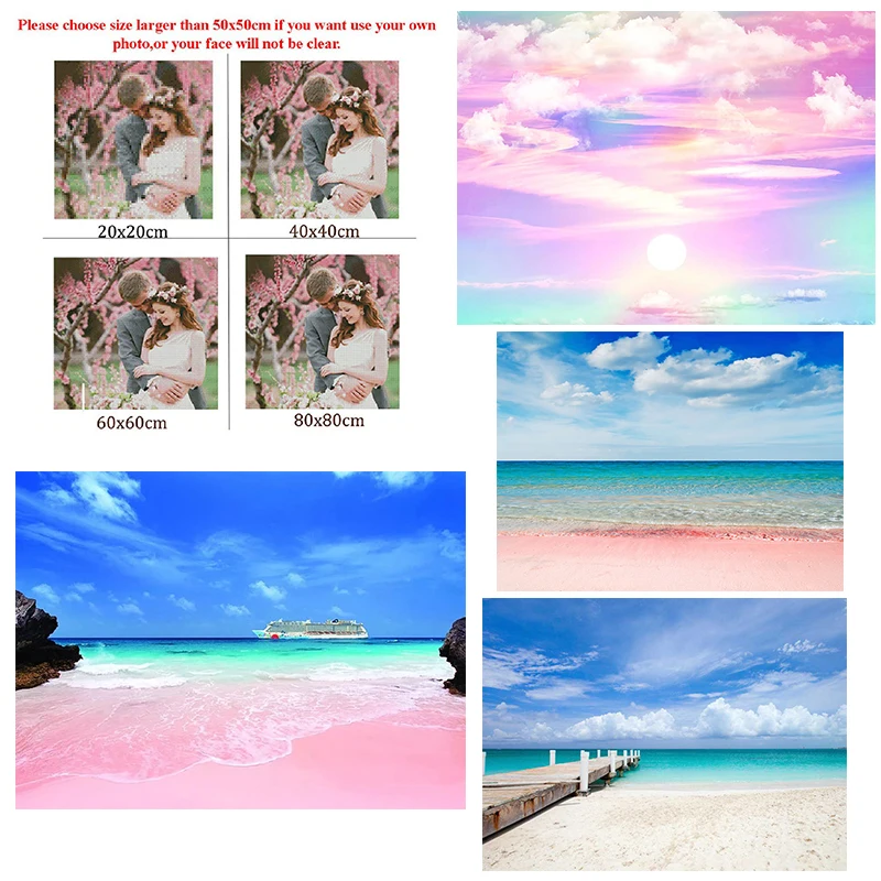 Diamond Painting Landscape 5D Diy Dream Seaside Square Round Full Custom Cross Stitc Mosaic Home Decora | Дом и сад