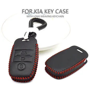 

Real Leather Car Accessories Key Case Cover for Kia K5 Rio 3 4 5 Picanto Cerato Sportage 3 4 Ceed Stinger Sorento Soul Keychain
