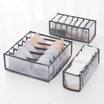 

New Dormitory Closet Organizer For Socks Home Separated Underwear Storage Box 7 Grids Bra Organizer Foldable Drawer Organizer
