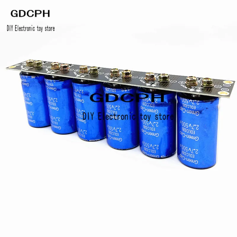 

Super Farad Capacitors 6PCS/Set 2.7V 500F Super Capacitor with Protection Board Single Row 16V 83F Farad Capacitor for Car