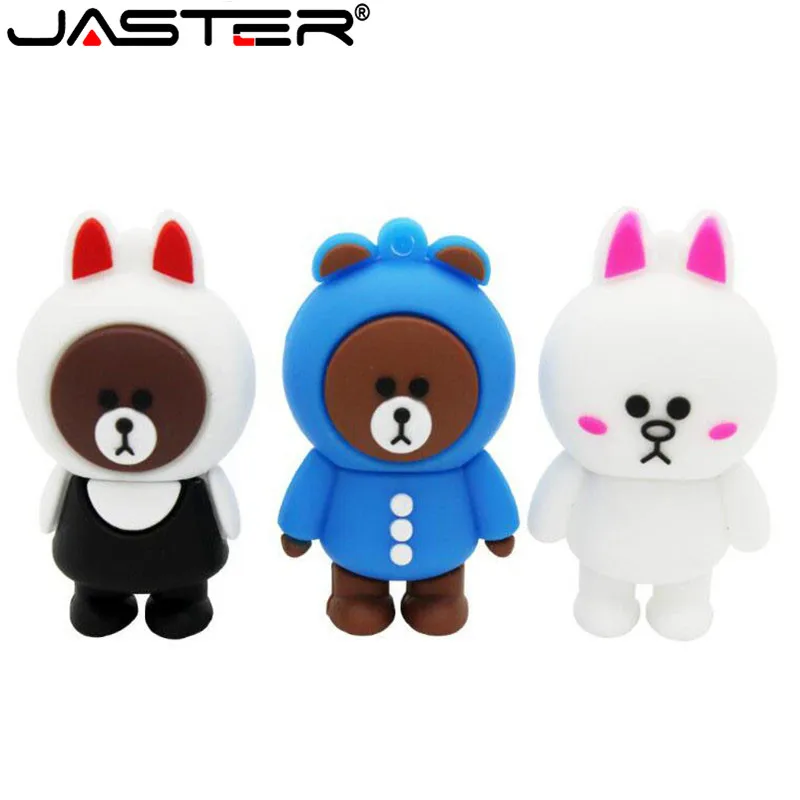 JASTER Bear usb флеш-накопитель 4 ГБ 8 ГБ 16 ГБ 32 ГБ милый Фартук Медведь Модель u Диск флеш-накопитель USB 2,0 флеш-накопитель