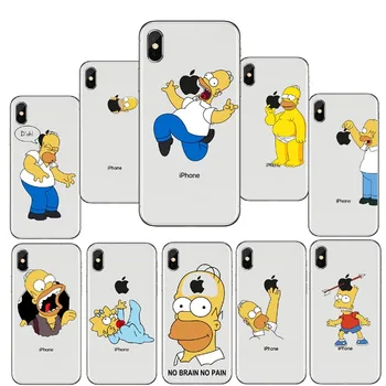 

Simpson Phone Case For iPhone 6 6s 7 8 P PLUS X XR XS MAX 11 11ProMAXCute Funny Fashion Cartoon Silicone TPU Phone Cases Cover
