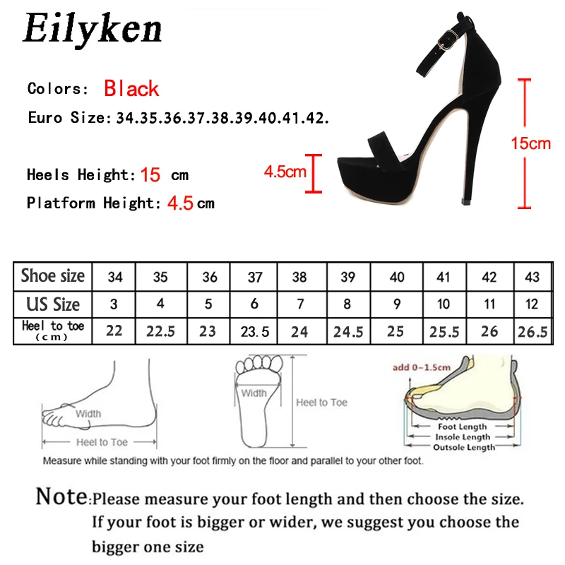 Eilyken Sexy Gladiator Platform Buckle Strap Women Sandals Thin High Heels Club Party Shoes Summer Sandalias De Mujer