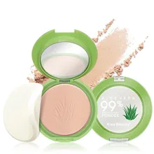 99% Aloe Vera Smooth Foundation Pressed Loose Powder Makeup Moisturizer Concealer Pores Cover Brighten Face Dry Powder Cosmetic