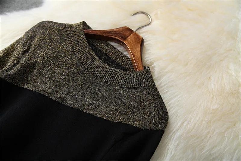 Мода осенне-зимний женский дизайнерский цветной пуловер свитер и плиссированная фатиновая юбка комплект из 2 предметов наряды