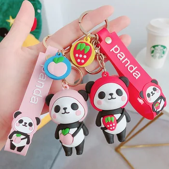 

Simple Silicone Keychain Man Key Chain Women Panda Key Ring Chain for Pants Kids Pendant High Quality Key Holder Fashion Brelok