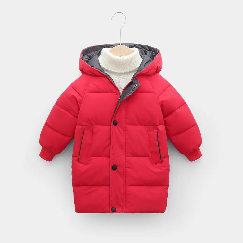 grosso longo com capuz snowsuit para meninas