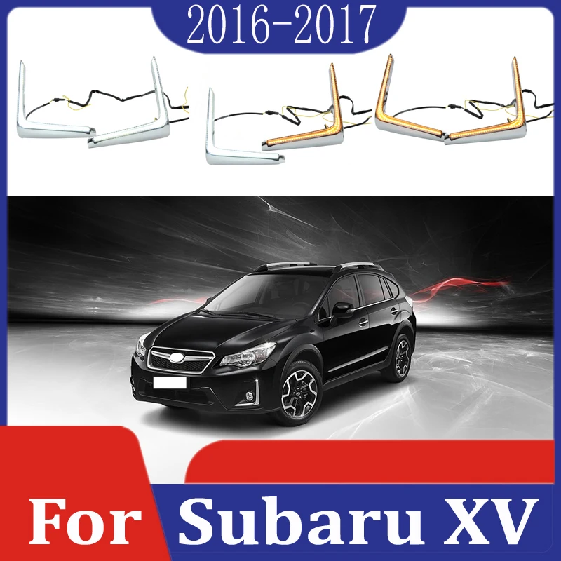 2 шт. для Subaru XV- Светодиодный дневной ходовой светильник DRL Автомобильная противотуманная фара 6000K белый светильник желтый светильник