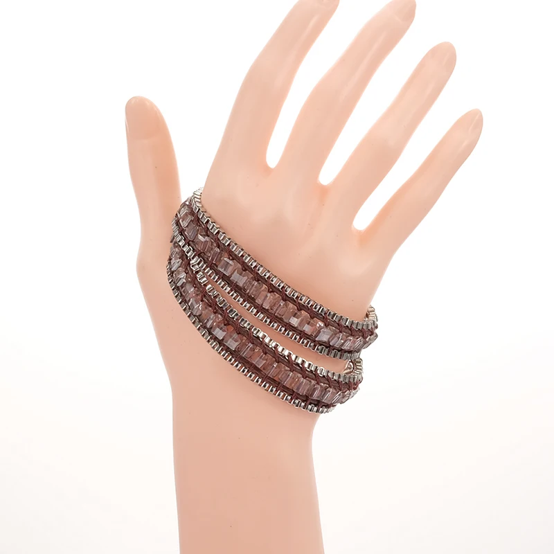 All Seasons Women Chic Bohemian Ethnic Clear Glass Crystal Choker Necklace Multifunctional Fashion Jewelry