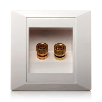 

SODIAL(R)Wall Socket Connection Port with 2 Jack Speaker White