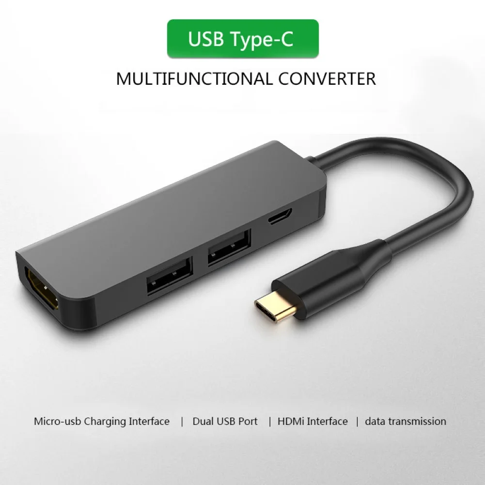USB концентратор портативный USB HDMI адаптер 4 в 1 type-C к USB 3,0 HDMI конвертер для Pro USB C концентратор док-станция телефон ноутбук