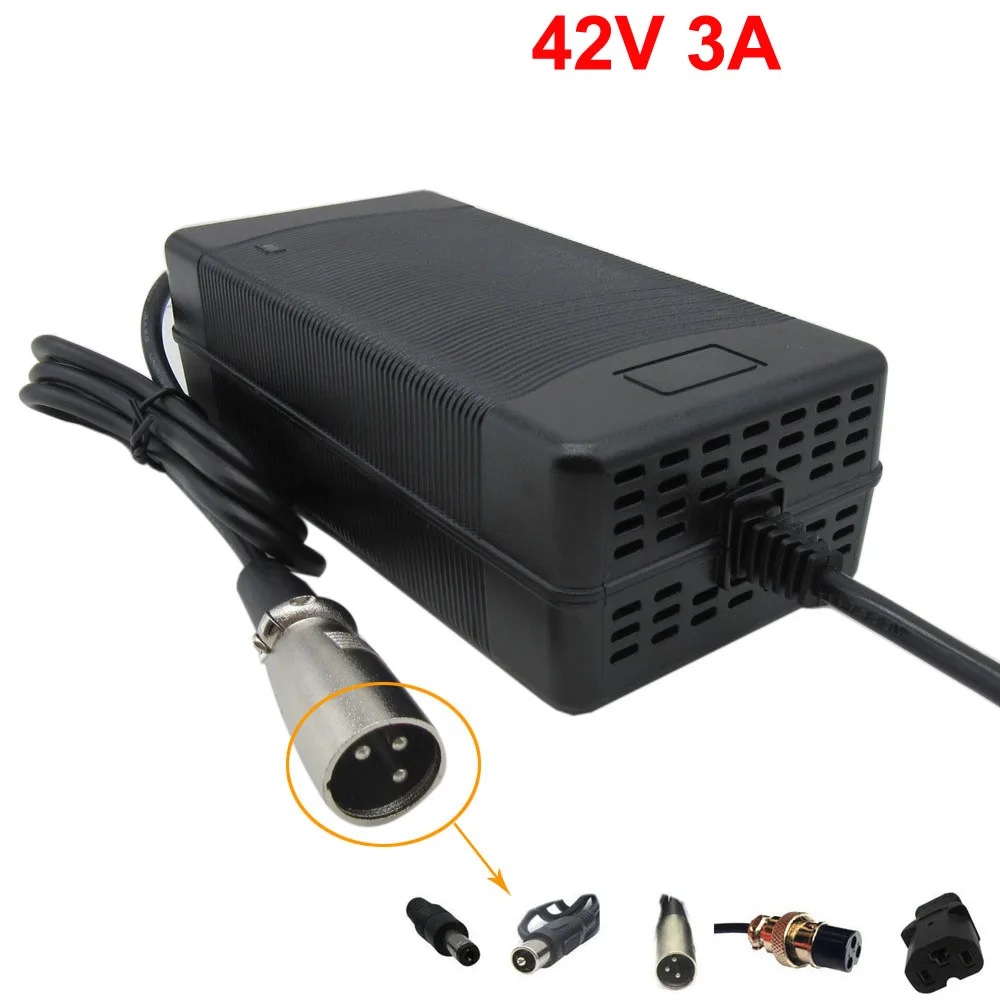 36 В 3 А выходное зарядное устройство 42 XLRM GX16 разъем RCA постоянного тока для 10S 15 Ач 20