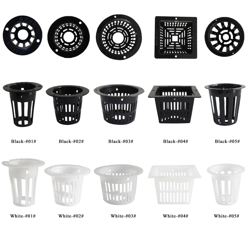 10Pcs Hydroponic Colonization Mesh Pot Net Cup Basket Hydroponic Aeroponic Planting Grow Clone Nursery Pots