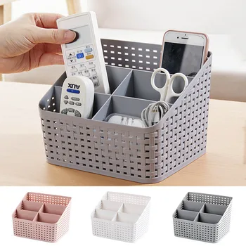 

1pc Multi-skin Home Plastic Storage Box Imitation Rattan Series Cosmetic Dresser Finishing Box Desktop Care Products Shelf