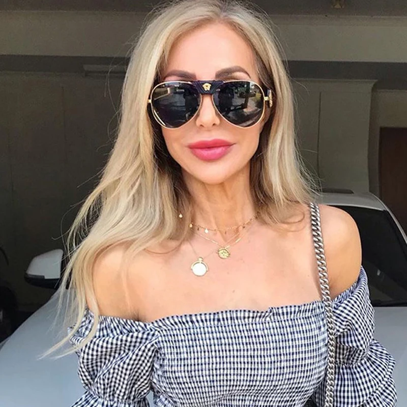 New 2022 Brand Design Women Men Sunglasses Oversized Frame Leather Sun Glasses Man Hip Hop High Huality Male Female 2150 UV400 designer sunglasses