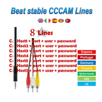 

1PCS 8 lines cccam Europe server for Italy Poland Germany DVB-S2/t2 oscam cline HD satellite receptor gt media v7s hd v9 super