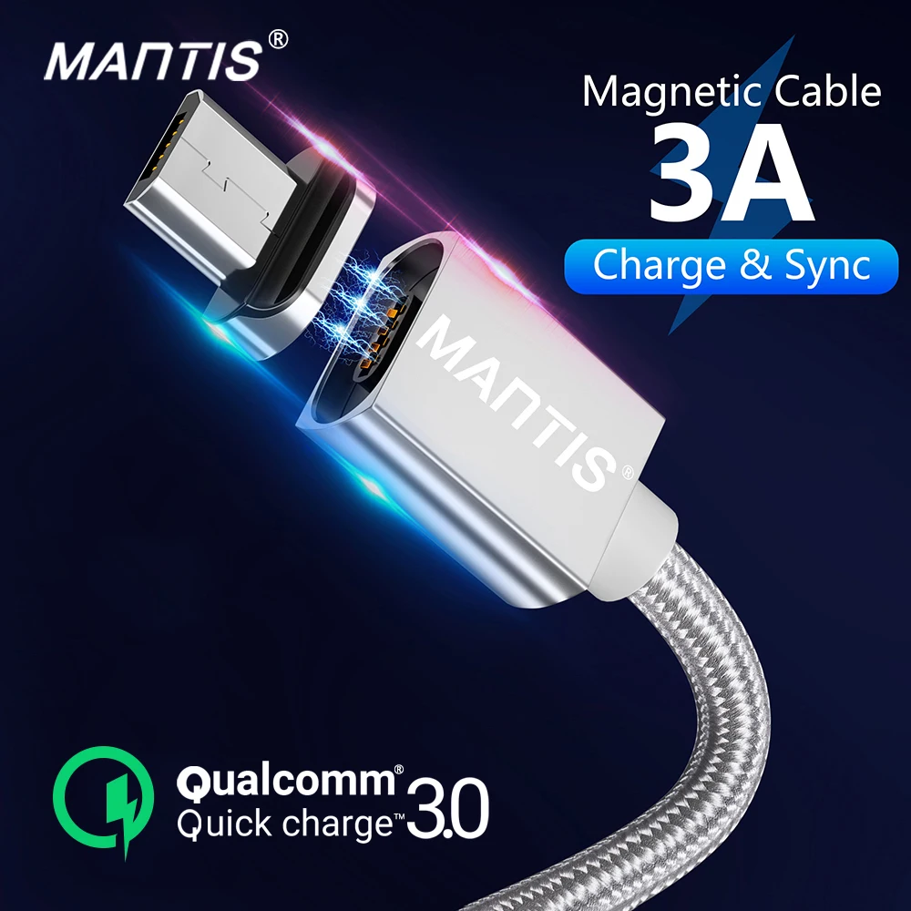 

MANTIS 3A Magnetic Cable For Samsung Huawei Xiaomi Redmi Oneplus Fast Charging Micro Usb Cable Android Mobile Phone Charger Cord